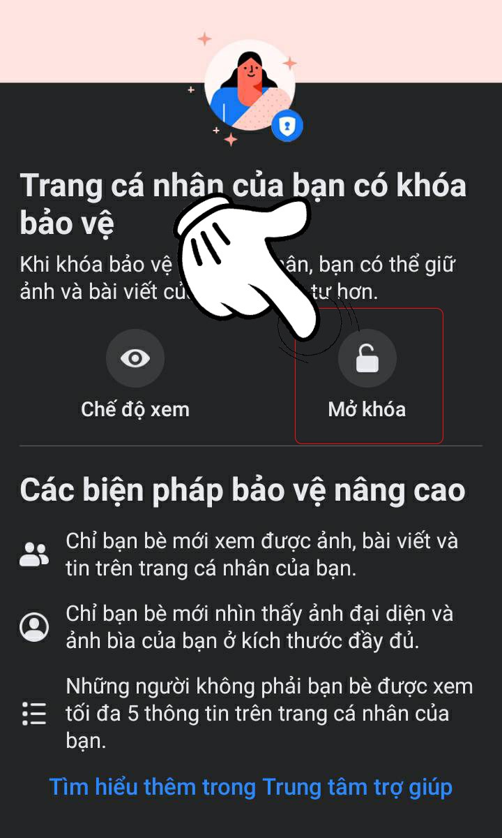 Cách mở khóa bảo vệ trang cá nhân trên Facebook