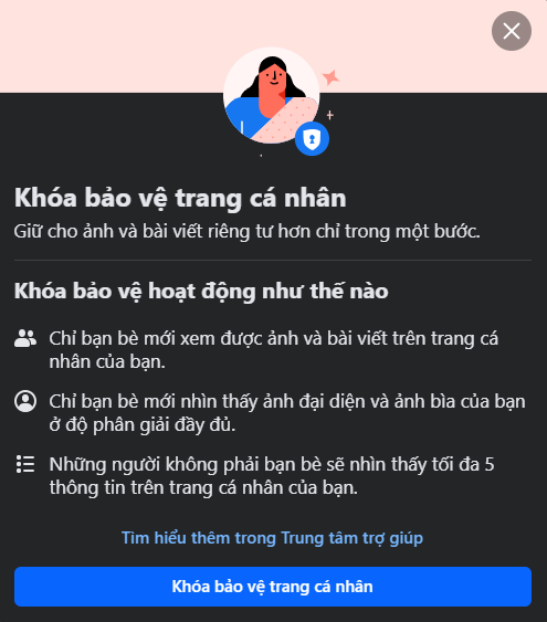 Khóa bảo vệ trang cá nhân trên Facebook _ Ảnh 2