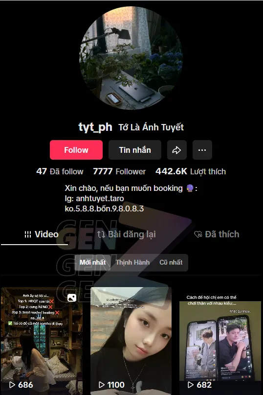 Kênh TikTok xem bói tarot miễn phí (1)