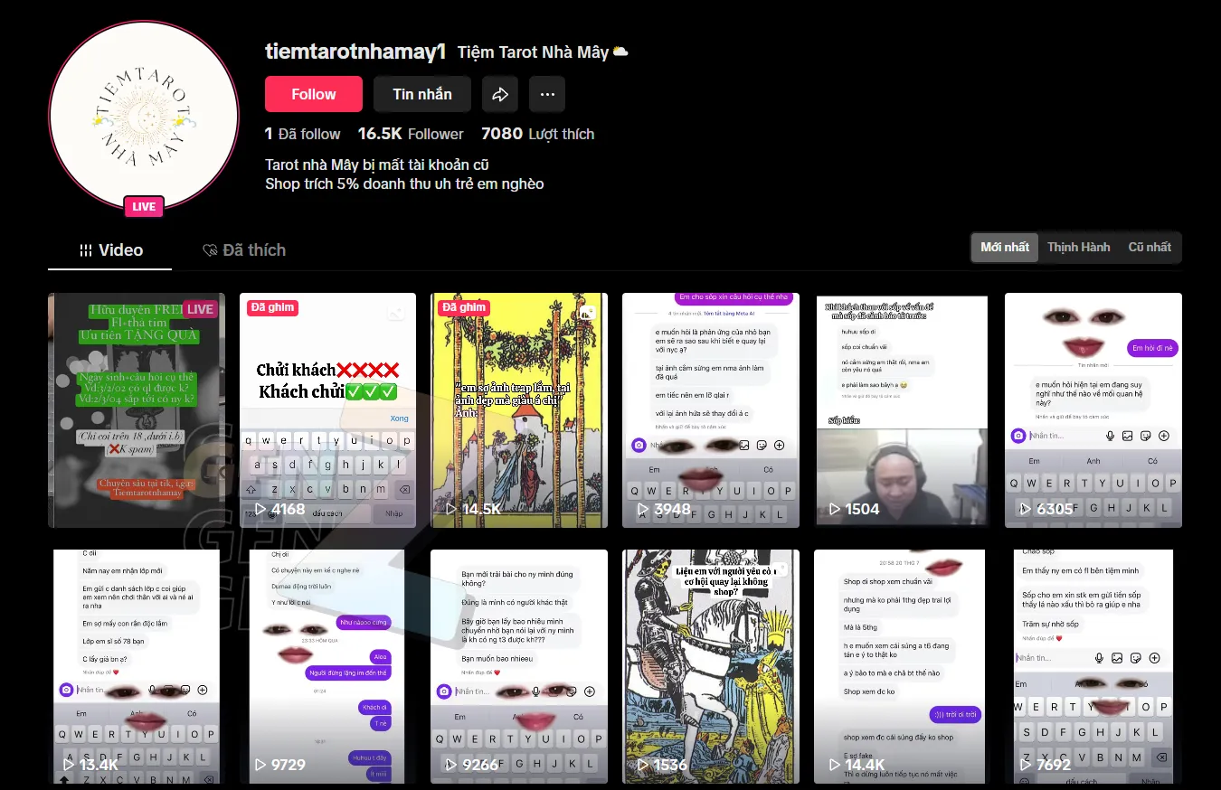 Kênh TikTok xem bói tarot miễn phí (2)