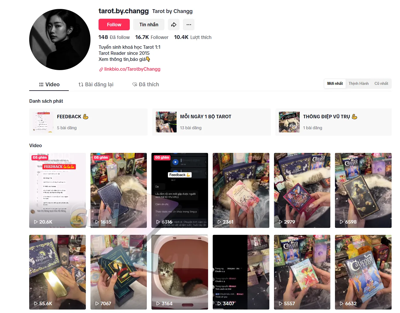 Kênh TikTok xem bói tarot tình yêu hữu duyên miễn phí (2)