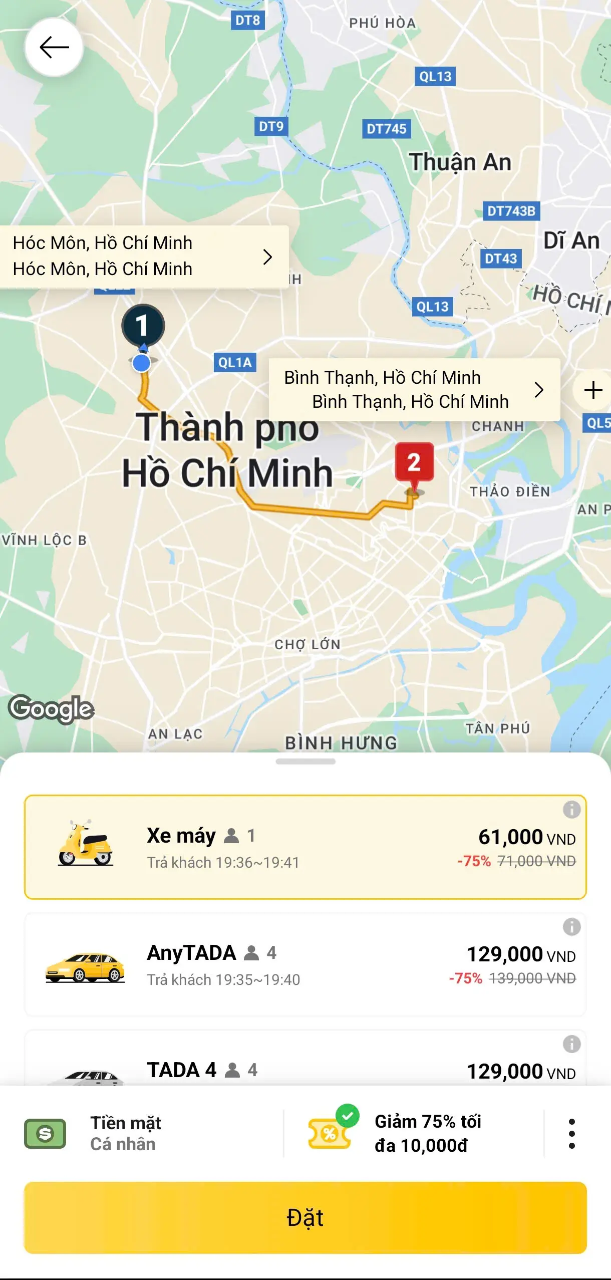 Review TADA - Trải Nghiệm Thực Tế Về Ứng Dụng Đặt Xe Không Thu Chiết Khấu Cho Bác Tài (3)