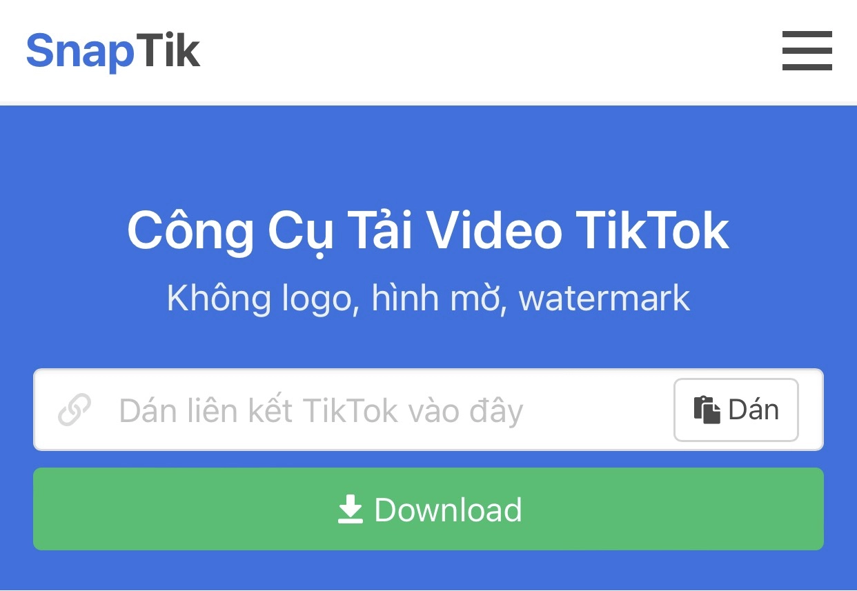 Cách dùng SnapTik tải video TikTok không logo, không quảng cáo (1)