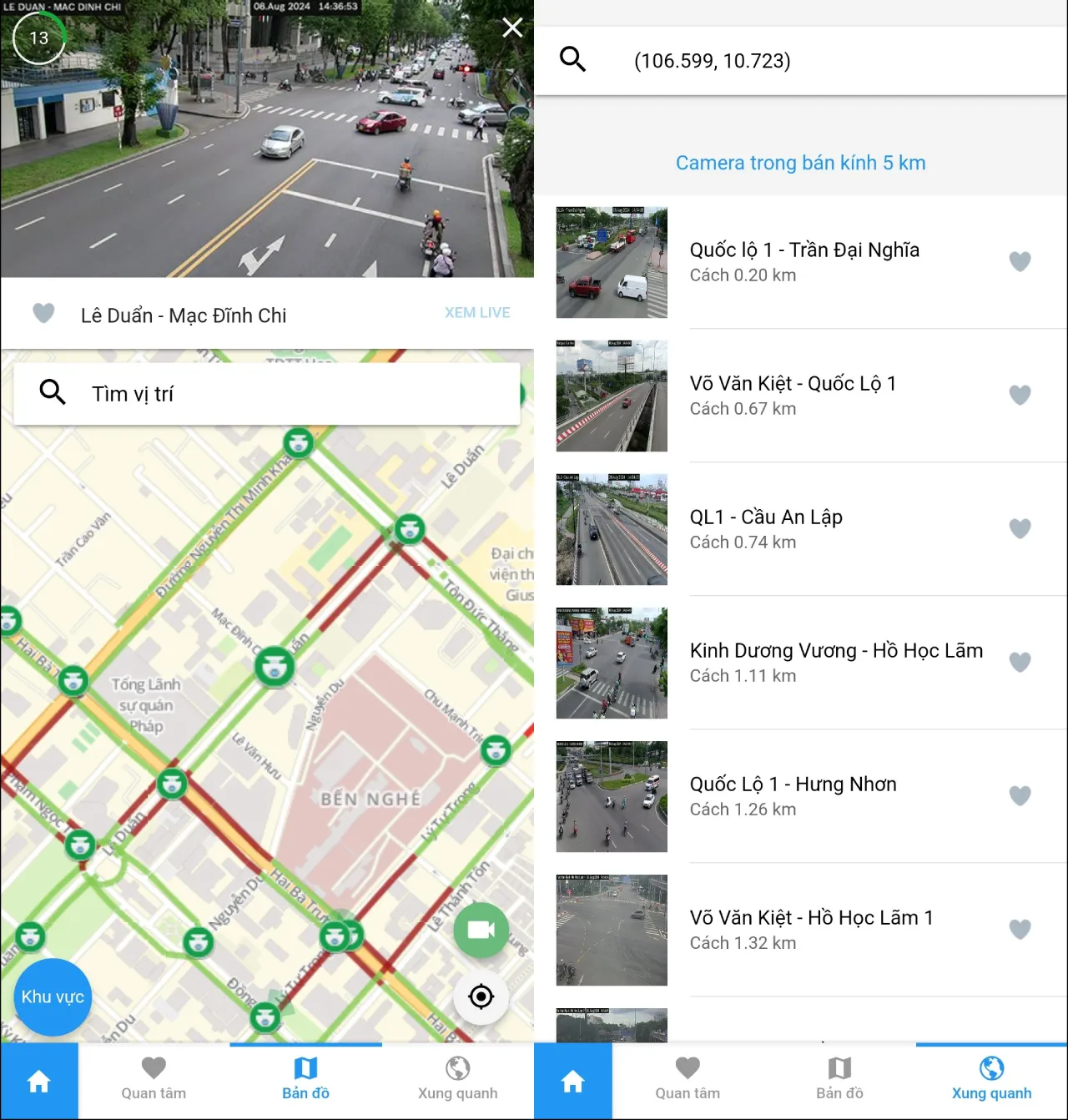 Cách xem Camera giao thông trực tuyến trên ứng dụng VNeTraffic (2)