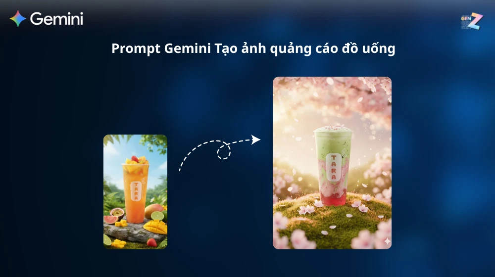 Prompt Gemini Tạo Ảnh Quảng Cáo Đồ Uống