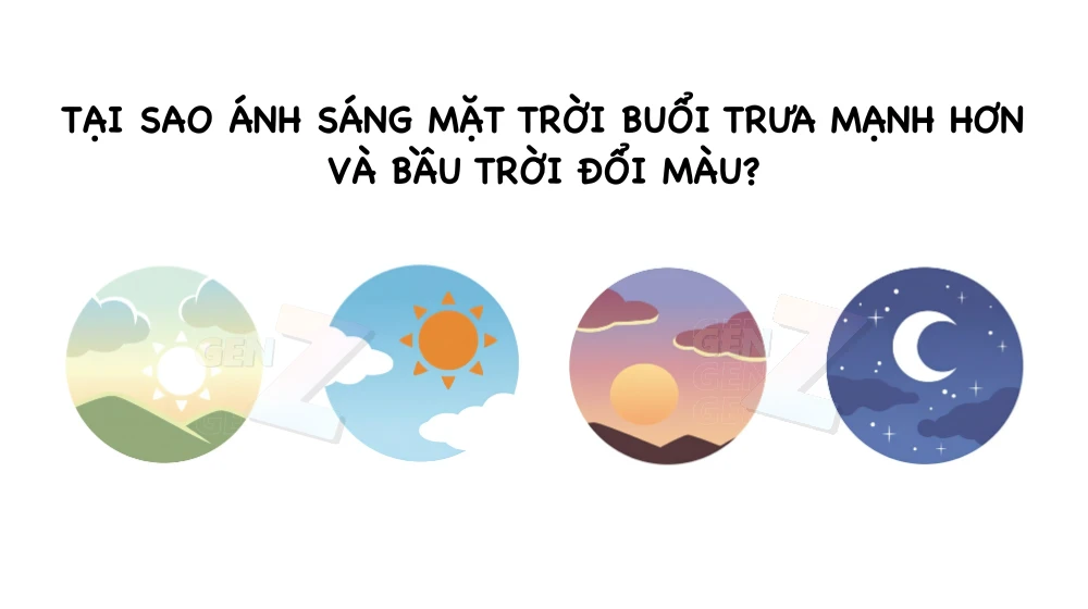 TẠI SAO ÁNH SÁNG MẶT TRỜI BUỔI TRƯA MẠNH HƠN VÀ BẦU TRỜI ĐỔI MÀU