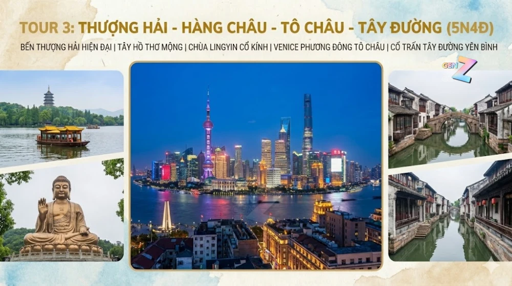 Tour du lịch Thượng Hải - Hàng Châu - Tô Châu - Tây Đường