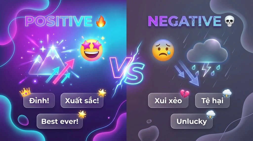 So sánh 2 nghĩa của từ peak trong tiếng lóng Gen Z - tích cực và tiêu cực