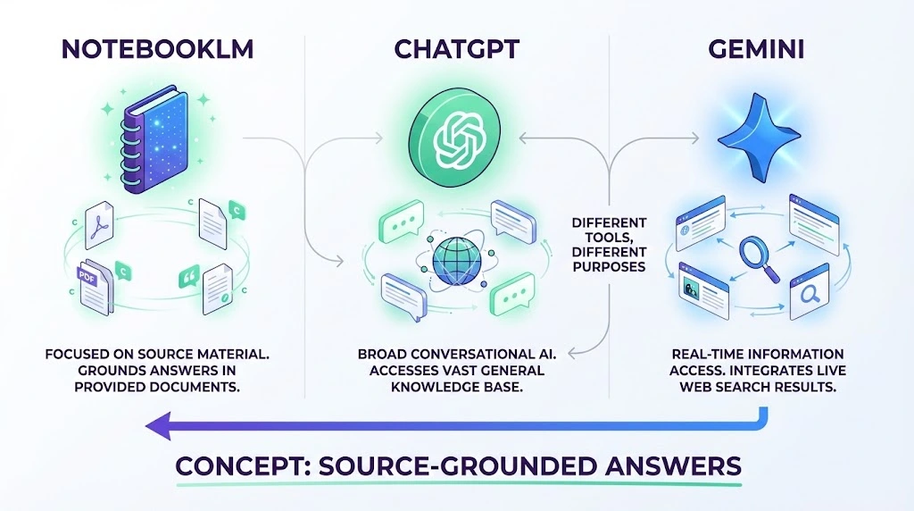So sánh NotebookLM vs ChatGPT vs Gemini